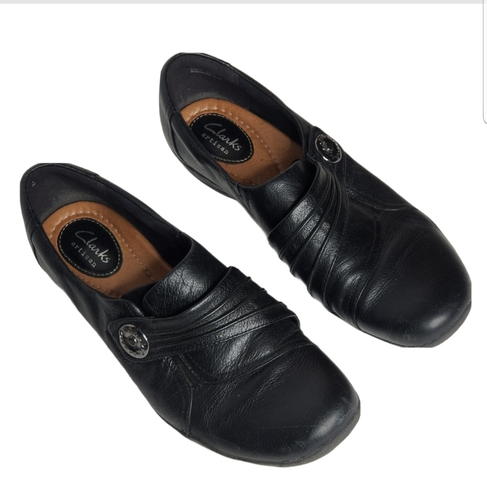 Clarks Artisan Black Ruched Strap Casual Driving - Picture 2 of 5